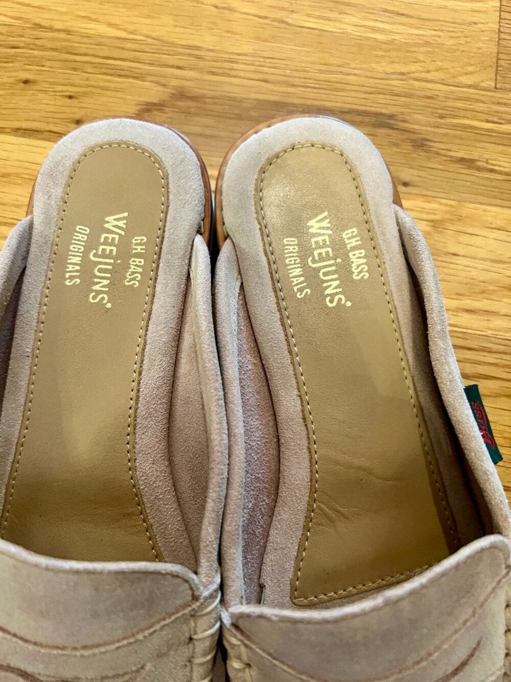 EUC Women's Bass Weejuns Wynne Suede Eva Slide Mules Shoes Tan Beige Size 9 M - Picture 6 of 8